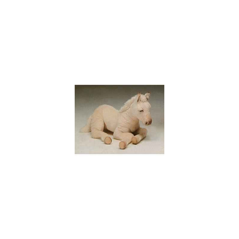  Cheval Poulain palomino 70 cm peluche animaux allongés réaliste Piutre 2651