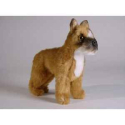 Animaux-Bois-Animaux-Bronzes propose Chien Mascotte boxer 20 cm peluche animaux debout réaliste Piutre 4251