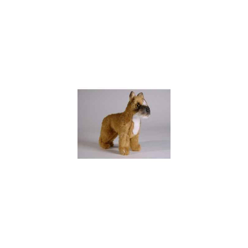Animaux-Bois-Animaux-Bronzes propose Chien Mascotte boxer 20 cm peluche animaux debout réaliste Piutre 4251