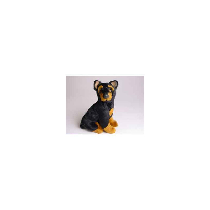 Animaux-Bois-Animaux-Bronzes propose Chien Doberman cm assis peluche réaliste Piutre 1303