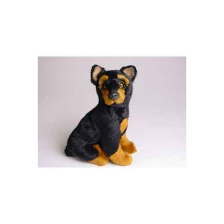 Animaux-Bois-Animaux-Bronzes propose Chien Doberman cm assis peluche réaliste Piutre 1303