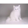 Animaux-Bois-Animaux-Bronzes propose Chat blanc angora 45 cm assis réaliste Piutre