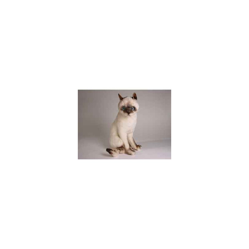 Animaux-Bois-Animaux-Bronzes propose Chat siamois 35 cm assis réaliste Piutre