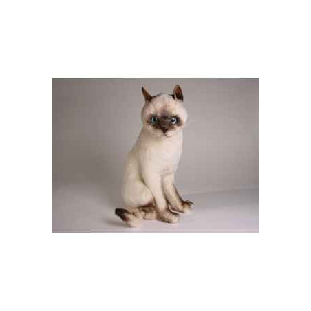 Animaux-Bois-Animaux-Bronzes propose Chat siamois 35 cm assis réaliste Piutre