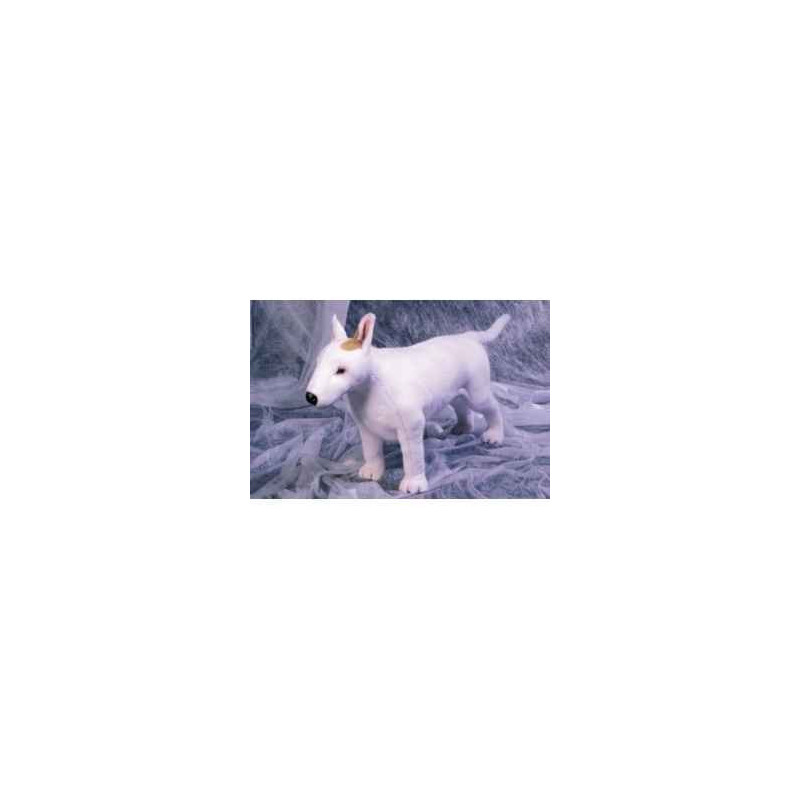 Animaux-Bois-Animaux-Bronzes propose Chien Bull terrier 65 cm peluche animaux debout réaliste Piutre 3325