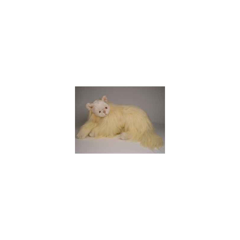 Animaux-Bois-Animaux-Bronzes propose Chat angora beige 45 cm peluche animaux allongés réaliste Piutre