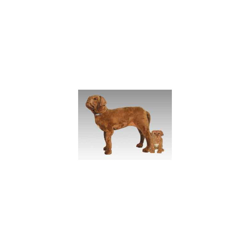 Animaux-Bois-Animaux-Bronzes propose Chien Dogue de bordeaux 90 cm peluche animaux debout réaliste Piutre 1280