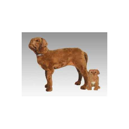 Animaux-Bois-Animaux-Bronzes propose Chien Dogue de bordeaux 90 cm peluche animaux debout réaliste Piutre 1280