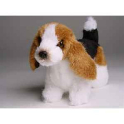 Animaux-Bois-Animaux-Bronzes propose Chien Miniature basset-hound 24 cm peluche animaux debout réaliste Piutre 4289