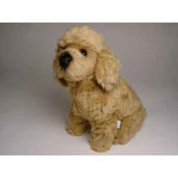 Animaux-Bois-Animaux-Bronzes propose Chien caniche abricot 35 cm assis réaliste Piutre 287