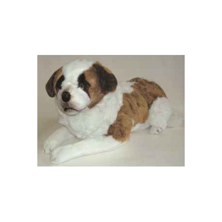 Animaux-Bois-Animaux-Bronzes propose Chien Saint Bernard 70 cm peluche animaux allongés réaliste Piutre 3227