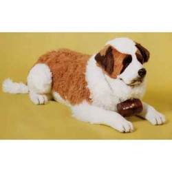 Animaux-Bois-Animaux-Bronzes propose Chien Saint bernard 140 cm peluche animaux allongés réaliste Piutre 2293