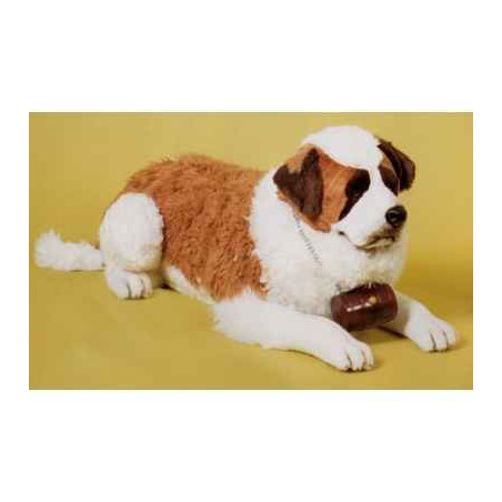 Animaux-Bois-Animaux-Bronzes propose Chien Saint bernard 140 cm peluche animaux allongés réaliste Piutre 2293