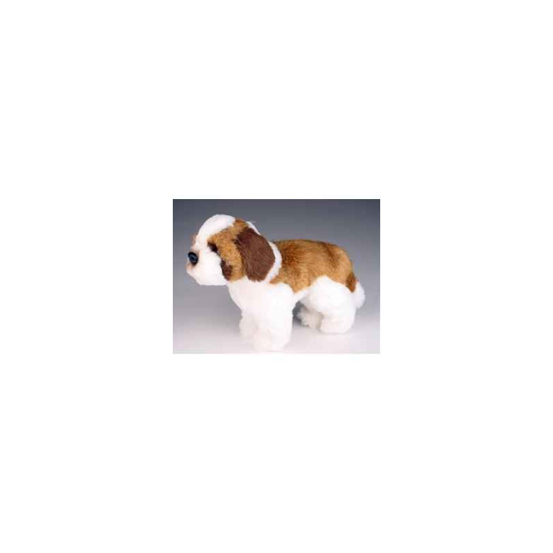 Animaux-Bois-Animaux-Bronzes propose Chien Mascot saint bernard 20 cm peluche animaux debout réaliste Piutre 4243