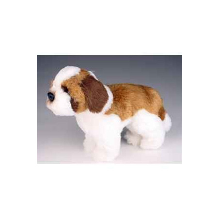 Animaux-Bois-Animaux-Bronzes propose Chien Mascot saint bernard 20 cm peluche animaux debout réaliste Piutre 4243