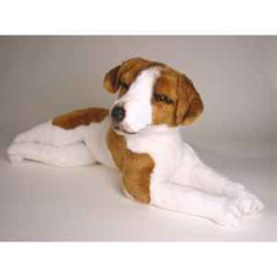 Animaux-Bois-Animaux-Bronzes propose Chien Jack-russel 60 cm peluche animaux allongés réaliste Piutre 1231