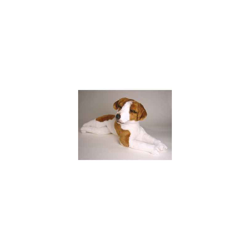 Animaux-Bois-Animaux-Bronzes propose Chien Jack-russel 60 cm peluche animaux allongés réaliste Piutre 1231