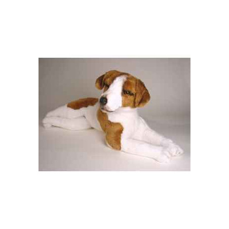 Animaux-Bois-Animaux-Bronzes propose Chien Jack-russel 60 cm peluche animaux allongés réaliste Piutre 1231