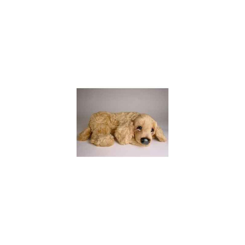 Animaux-Bois-Animaux-Bronzes propose Chien Cocker 45 cm peluche animaux allongés réaliste Piutre 3203