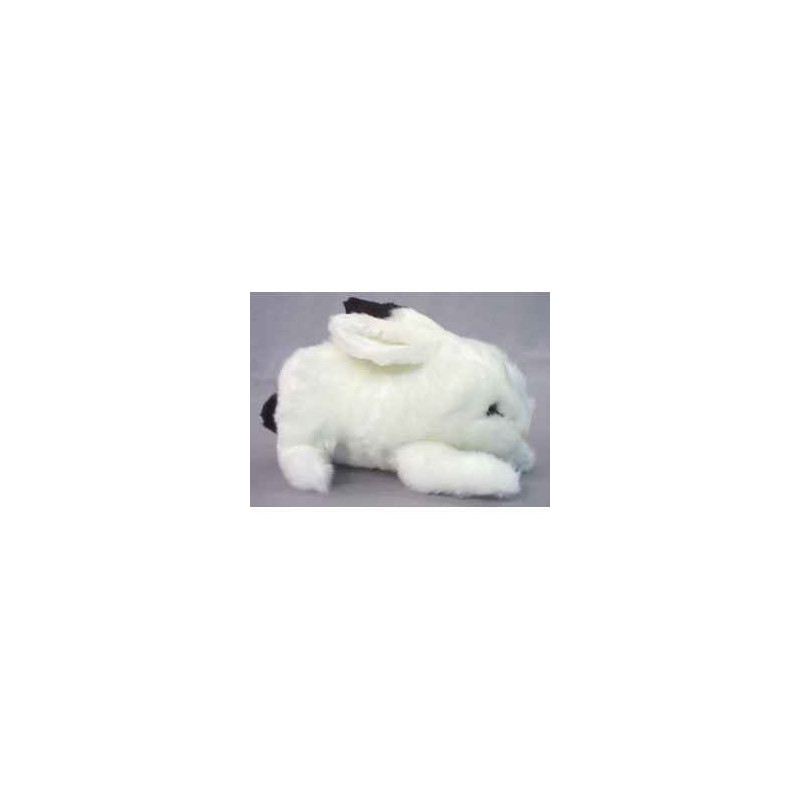  Animaux de la ferme Lapin noir et blanc 30 cm peluche animaux allongés réaliste Piutre 710