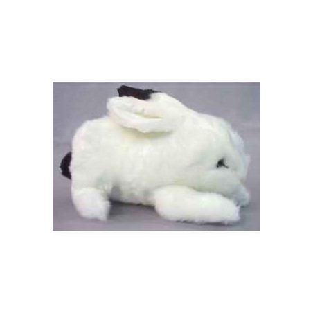  Animaux de la ferme Lapin noir et blanc 30 cm peluche animaux allongés réaliste Piutre 710