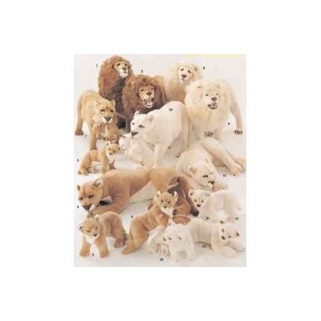 Félin Piutre Lionne blanche 140 avec son petit cm peluche animaux debout -2536