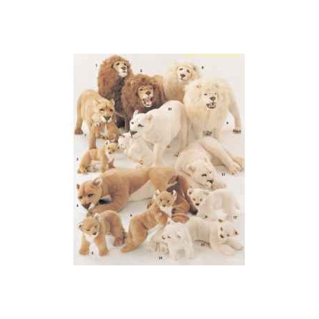 Peluche debout lionne blanche 140 avec son petit cm Piutre   2536