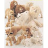 Félin Piutre Lionne blanche 140 avec son petit cm peluche animaux debout -2536