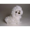 Animaux-Bois-Animaux-Bronzes propose Chien Bichon bolonais 28 cm assis peluche réaliste Piutre 1308