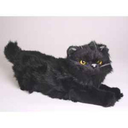 Animaux-Bois-Animaux-Bronzes propose Chat persan noir 40 cm peluche animaux allongés réaliste Piutre