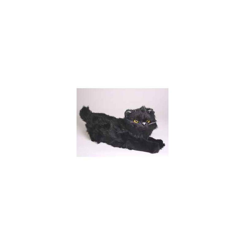 Animaux-Bois-Animaux-Bronzes propose Chat persan noir 40 cm peluche animaux allongés réaliste Piutre