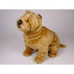 Animaux-Bois-Animaux-Bronzes propose Chien Shar-Peï 60 cm assis peluche réaliste Piutre 2273