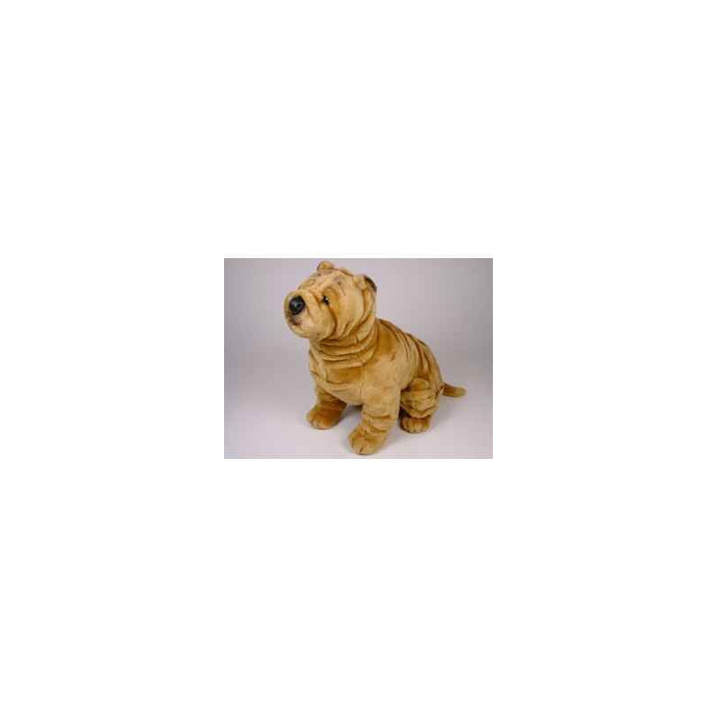 Animaux-Bois-Animaux-Bronzes propose Chien Shar-Peï 60 cm assis peluche réaliste Piutre 2273