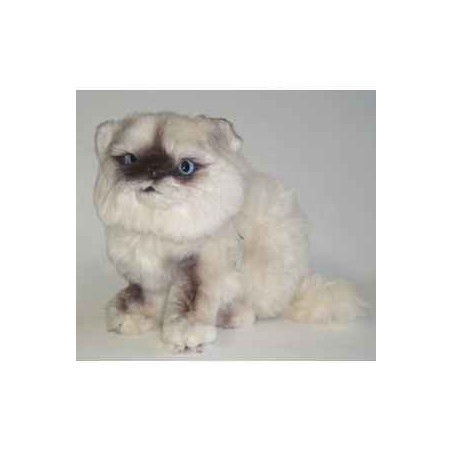 Animaux-Bois-Animaux-Bronzes propose Chat persan Colourpoint ou Himalayan 25 cm assis réaliste Piutre