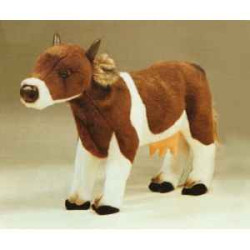  Animaux de la ferme Vache marron et blanche 60 cm peluche animaux debout réaliste Piutre 2668