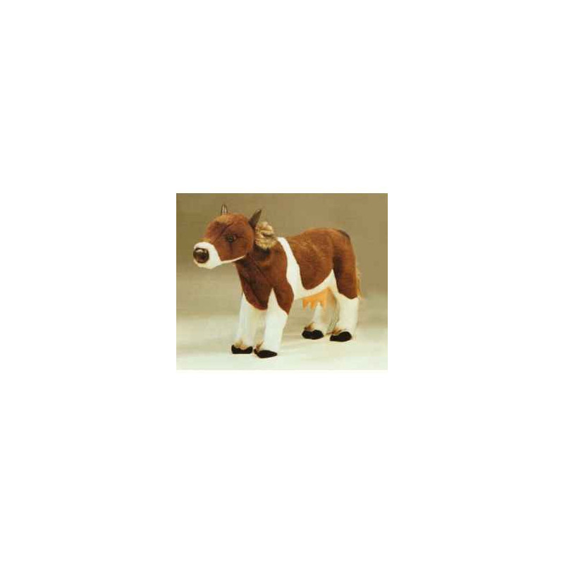  Animaux de la ferme Vache marron et blanche 60 cm peluche animaux debout réaliste Piutre 2668