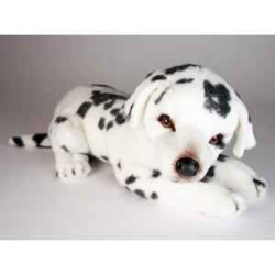 Animaux-Bois-Animaux-Bronzes propose Chien Dalmatien 30 cm peluche animaux allongés réaliste Piutre 3234