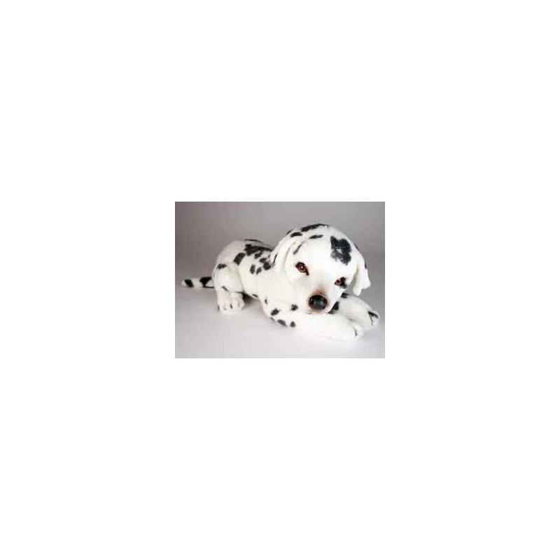 Animaux-Bois-Animaux-Bronzes propose Chien Dalmatien 30 cm peluche animaux allongés réaliste Piutre 3234