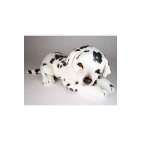 Animaux-Bois-Animaux-Bronzes propose Chien Dalmatien 30 cm peluche animaux allongés réaliste Piutre 3234