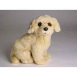 Animaux-Bois-Animaux-Bronzes propose Chien Golden retriever 28 cm assis peluche réaliste Piutre 1312