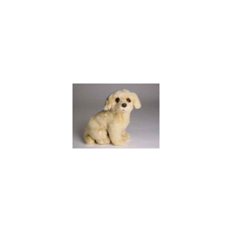 Animaux-Bois-Animaux-Bronzes propose Chien Golden retriever 28 cm assis peluche réaliste Piutre 1312
