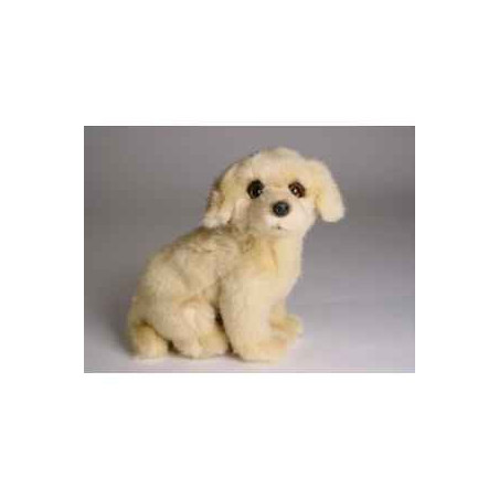Animaux-Bois-Animaux-Bronzes propose Chien Golden retriever 28 cm assis peluche réaliste Piutre 1312