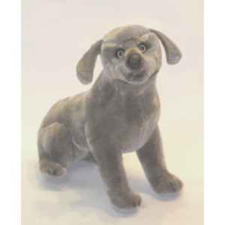 Animaux-Bois-Animaux-Bronzes propose Chien Braque de weimar 48 cm assis peluche réaliste Piutre 3353
