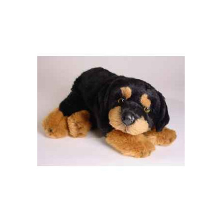 Animaux-Bois-Animaux-Bronzes propose Chien Rottweiller 35 cm peluche animaux allongés réaliste Piutre 3310