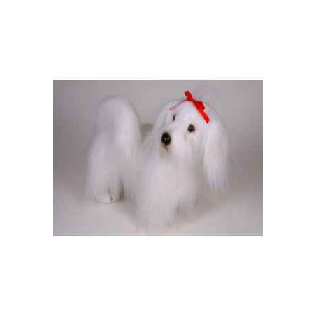 Animaux-Bois-Animaux-Bronzes propose Chien Bichon maltais 45 cm peluche animaux debout réaliste Piutre 1228