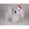 Animaux-Bois-Animaux-Bronzes propose Chien Bichon maltais 45 cm peluche animaux debout réaliste Piutre 1228