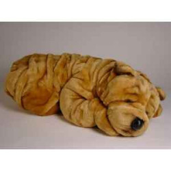 Animaux-Bois-Animaux-Bronzes propose Chien Shar-pei 60 cm peluche animaux allongés réaliste Piutre 2274