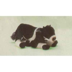  Animaux de la ferme Vache noire et blanche 38 cm peluche animaux allongés réaliste Piutre 2689