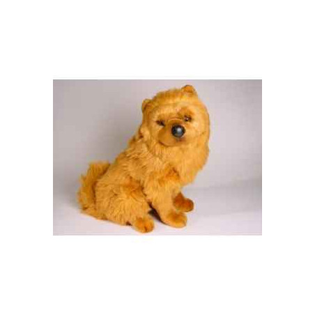 Animaux-Bois-Animaux-Bronzes propose Chien Chow chow cannelle 50 cm assis peluche réaliste Piutre 3249