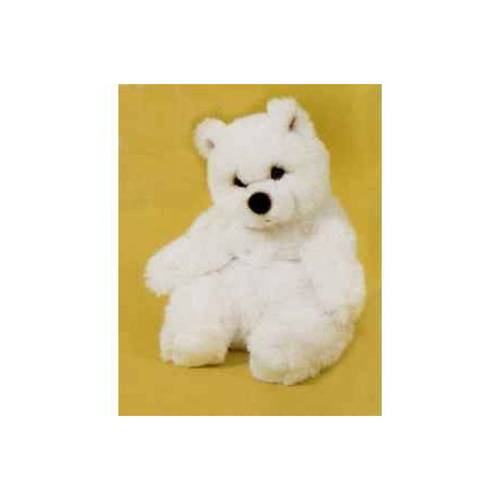 Décoration animaux Ours polaire 40 cm assis peluche réaliste Piutre 2117